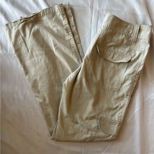 Lightweight Tan/Crean Wide Leg Cargo Pants
